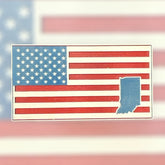 Indiana with American Flag - Hat Patch